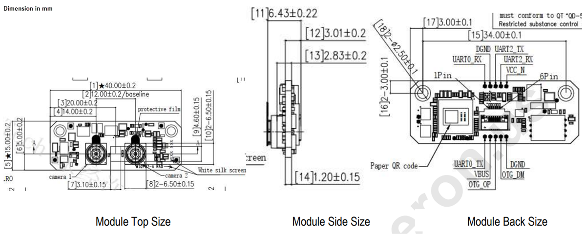 Mechanical Drawing - Kneron Dual-Cam 3D FR Modules